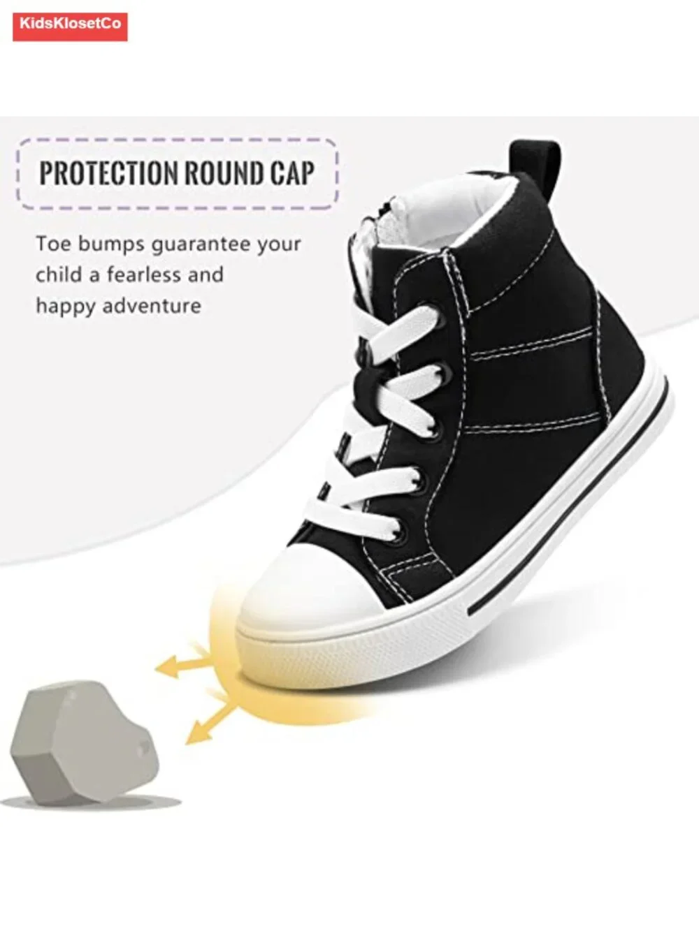 Toddler High Top Sneakers for Boys Girls Kids Canvas Shoes Soft Breathable
